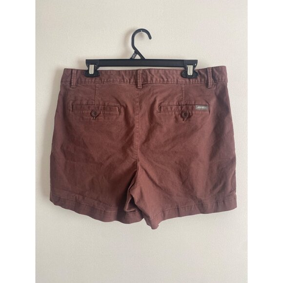 Eddie Bauer Women’s Brown Boyfriend Mid-rise Shorts Size 12 Legend Wash Stretch - Picture 2 of 4